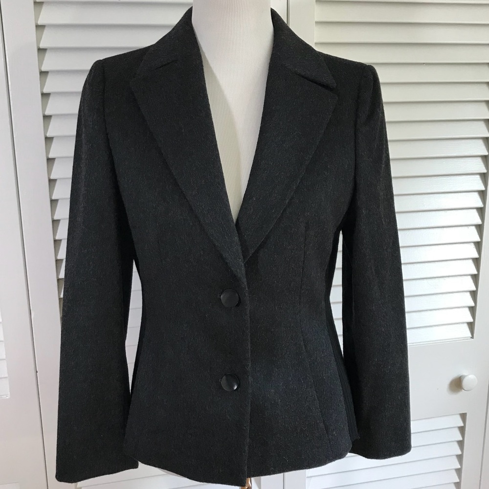 Valentino Charcoal Wool/Cashmere Blazer - Sz 10/44